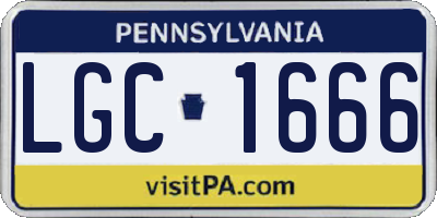 PA license plate LGC1666