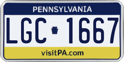 PA license plate LGC1667