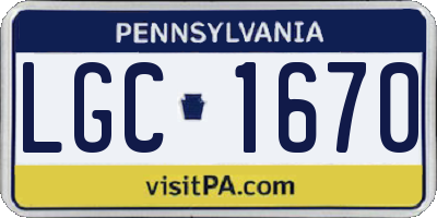 PA license plate LGC1670