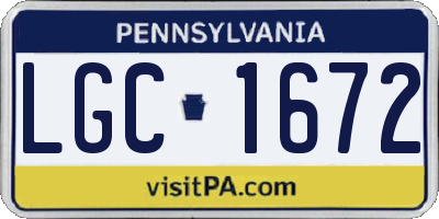 PA license plate LGC1672