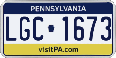 PA license plate LGC1673
