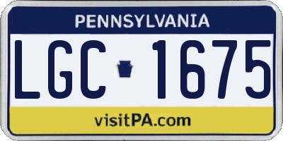 PA license plate LGC1675