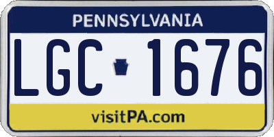 PA license plate LGC1676