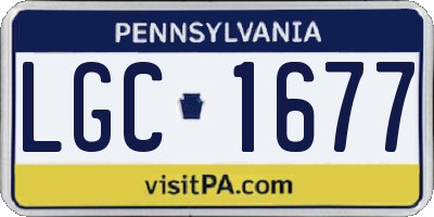 PA license plate LGC1677