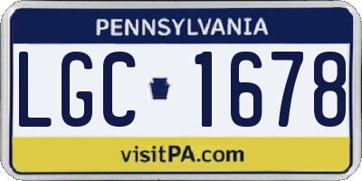 PA license plate LGC1678
