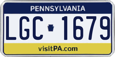 PA license plate LGC1679