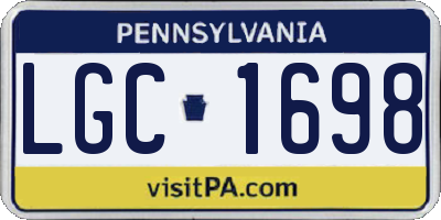 PA license plate LGC1698