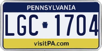 PA license plate LGC1704