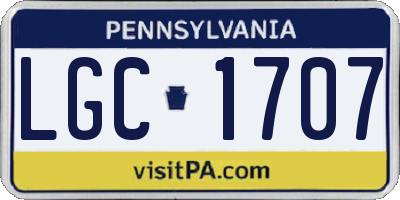 PA license plate LGC1707