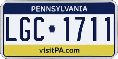 PA license plate LGC1711