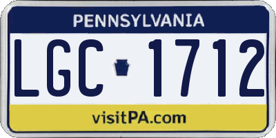 PA license plate LGC1712