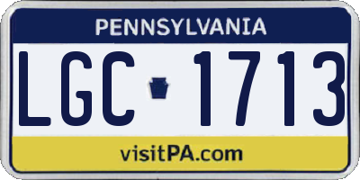 PA license plate LGC1713