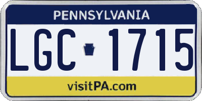 PA license plate LGC1715