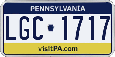 PA license plate LGC1717
