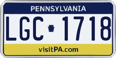 PA license plate LGC1718