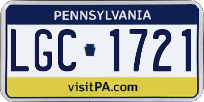 PA license plate LGC1721