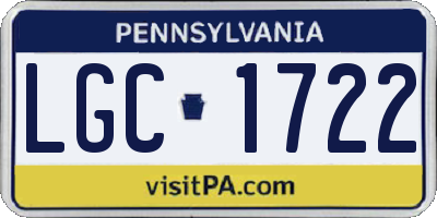 PA license plate LGC1722