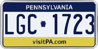 PA license plate LGC1723