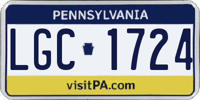 PA license plate LGC1724