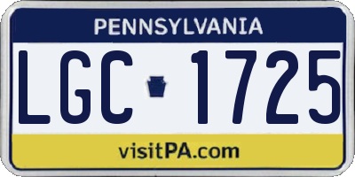 PA license plate LGC1725