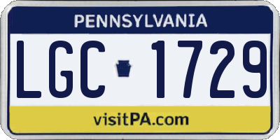 PA license plate LGC1729