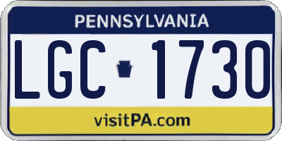 PA license plate LGC1730