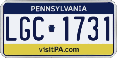 PA license plate LGC1731