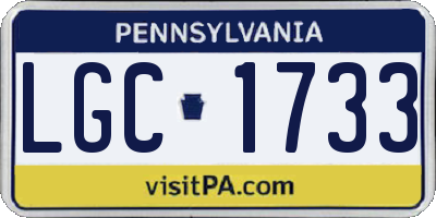 PA license plate LGC1733