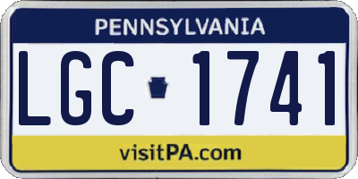 PA license plate LGC1741