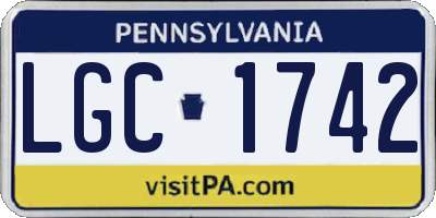 PA license plate LGC1742
