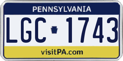 PA license plate LGC1743