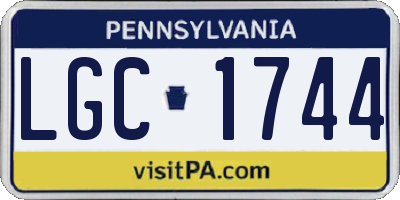 PA license plate LGC1744