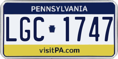 PA license plate LGC1747