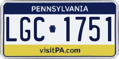 PA license plate LGC1751