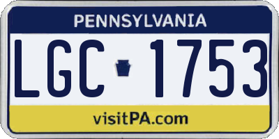 PA license plate LGC1753
