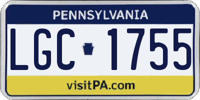 PA license plate LGC1755