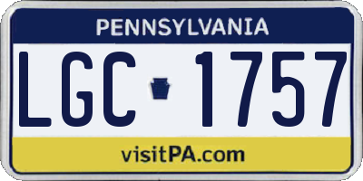 PA license plate LGC1757