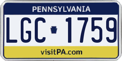 PA license plate LGC1759