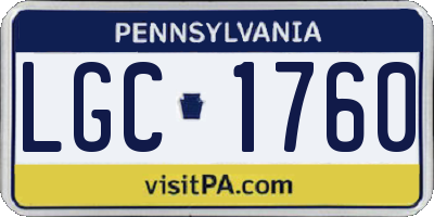 PA license plate LGC1760