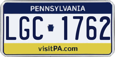 PA license plate LGC1762
