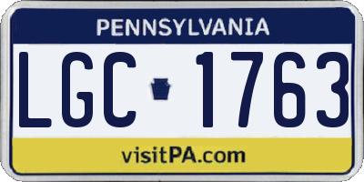 PA license plate LGC1763