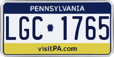 PA license plate LGC1765