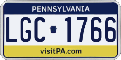 PA license plate LGC1766