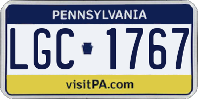 PA license plate LGC1767