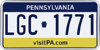 PA license plate LGC1771