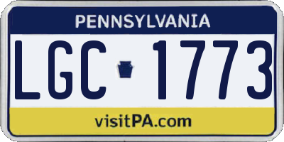 PA license plate LGC1773
