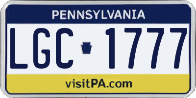 PA license plate LGC1777