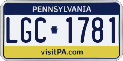 PA license plate LGC1781