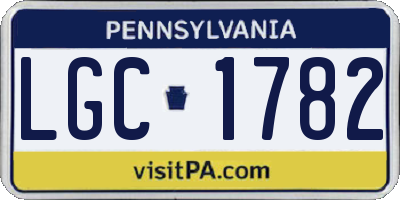 PA license plate LGC1782