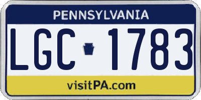 PA license plate LGC1783